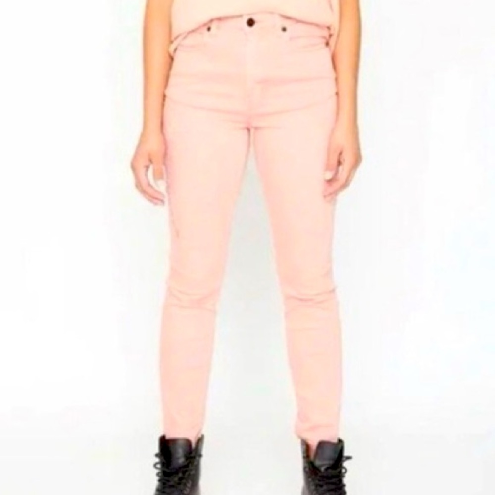 Free People x Sandrine Rose Palm Embellishment Petal Pink/Peach Skinny Jean